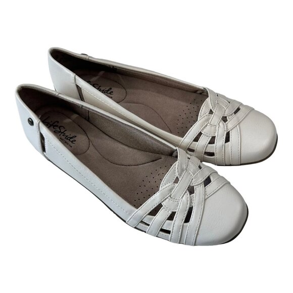 Life Stride Diverse Women SZ 9M White Slip On Flat Shoes - Picture 2 of 12
